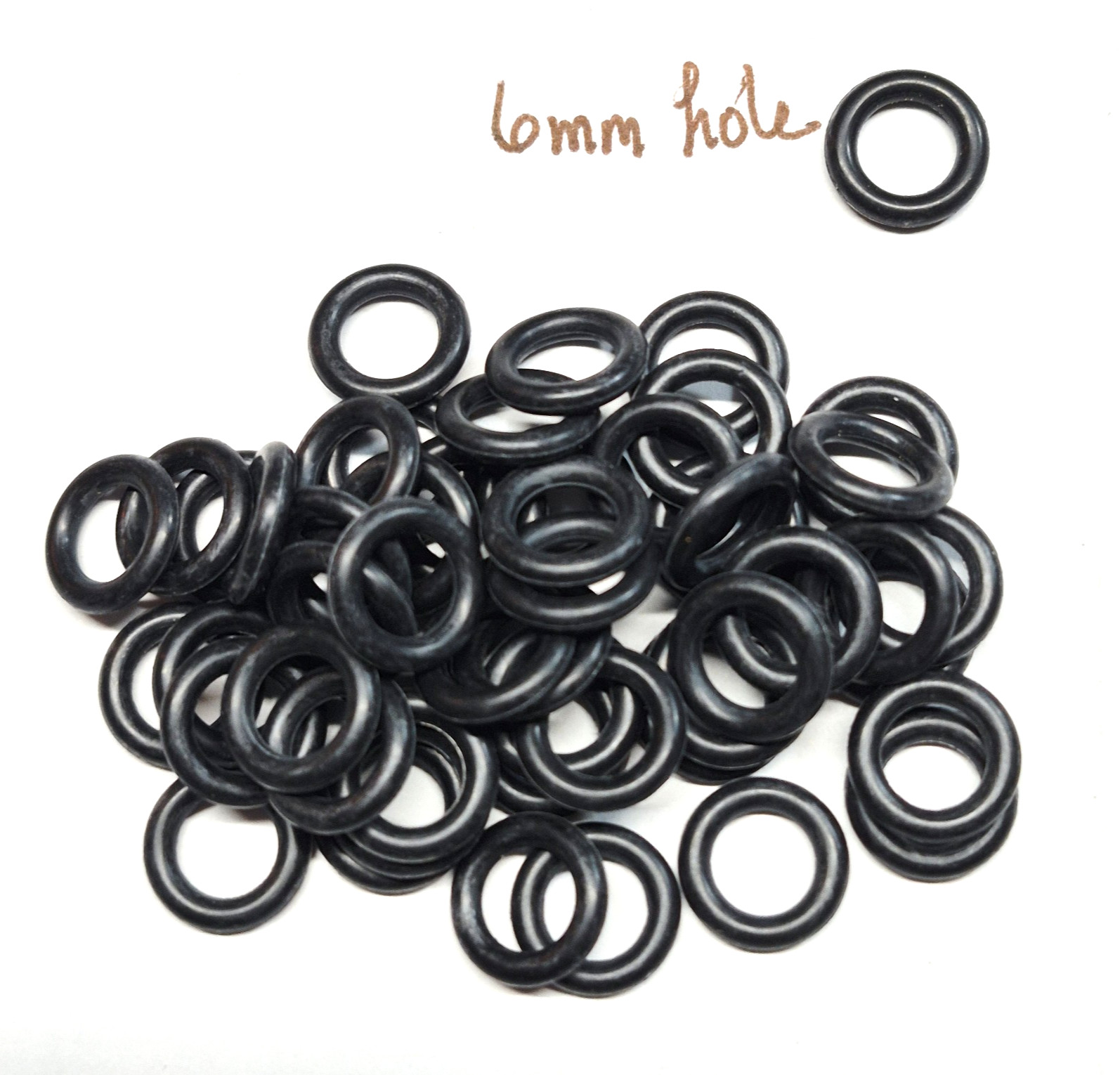 Lot 50 Round 10mm Rubber Ring Spacer Rondelle Disc Beads w/6mm Hole Chainmail