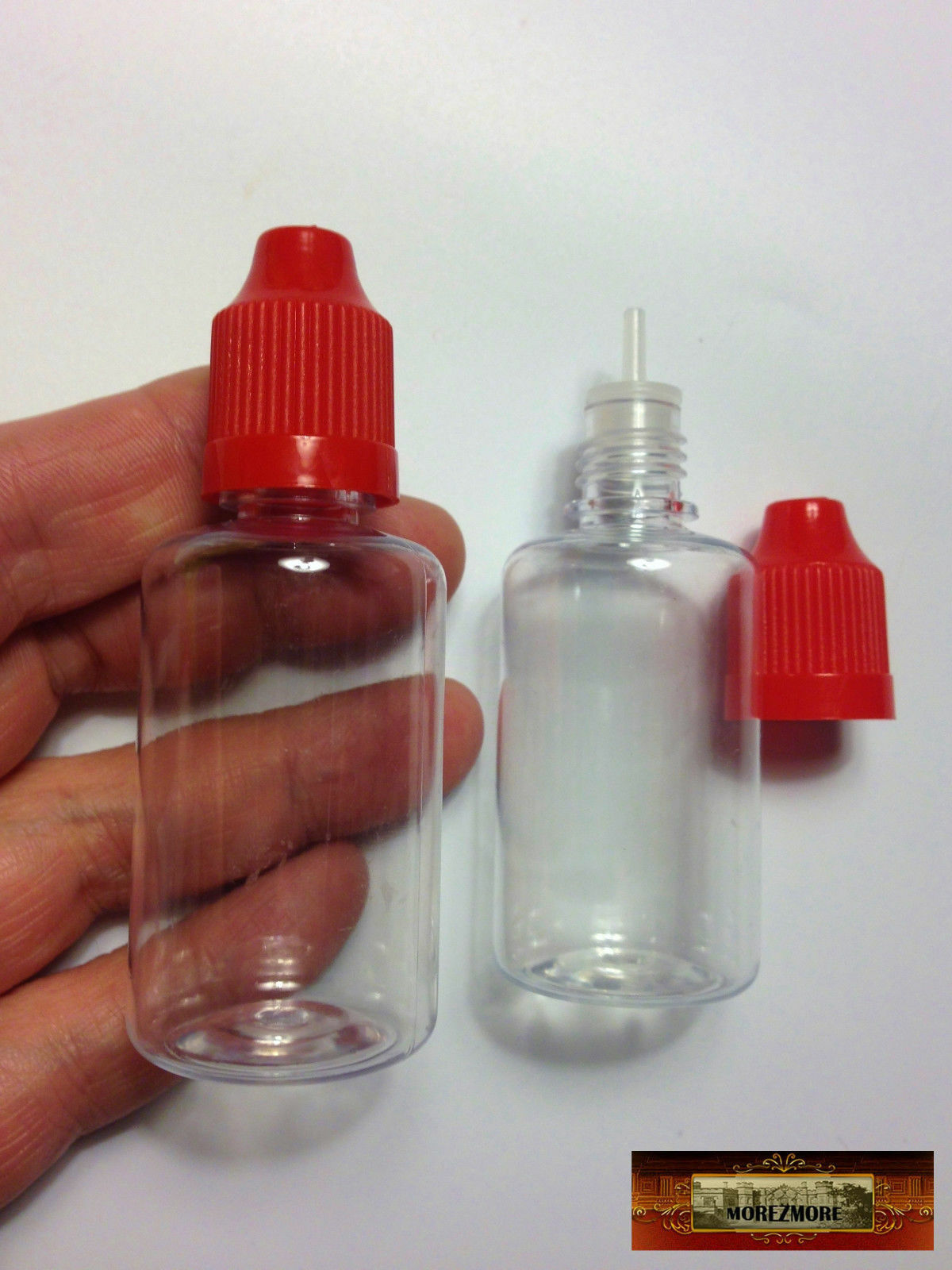 M01093-RED MOREZMORE 2 Fine Tip Liquid Dropper Squeeze Bottle 30 ml Clear PET