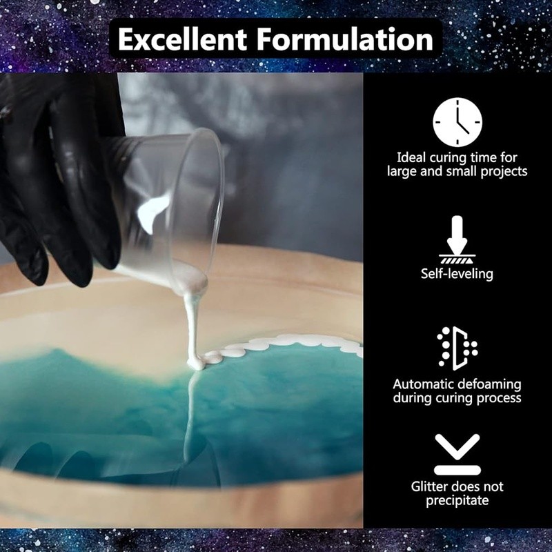 Epoxy Resin Kit 1:1 High Quality Self-Leveling Clear Easy Mix Crafting Casting