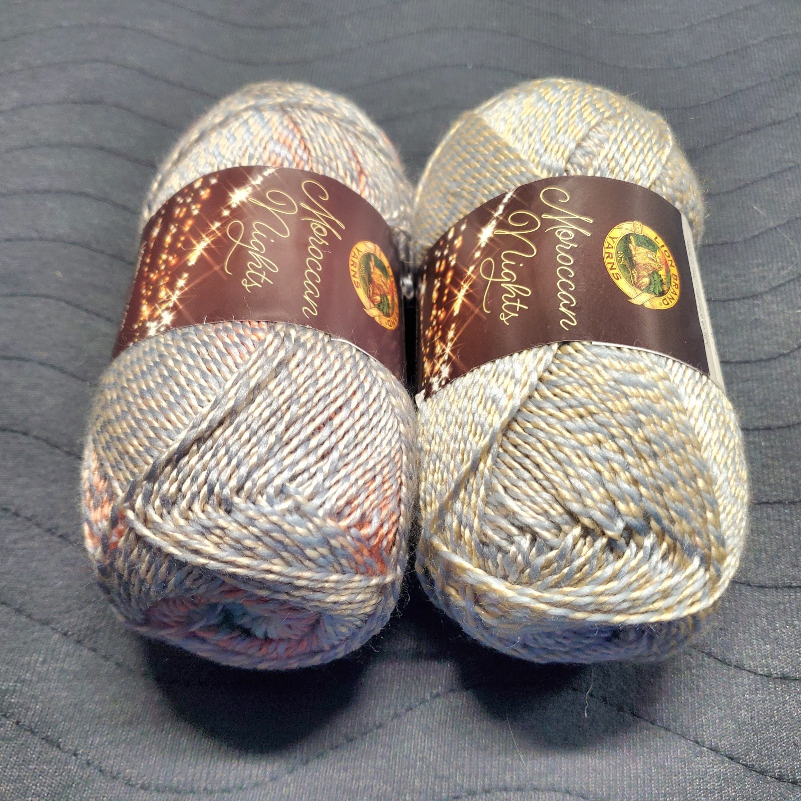 Lion Brand Moroccan Nights Yarn “Jasmine” 302 16735 Sparkle Retired #3 3.5oz 2pk