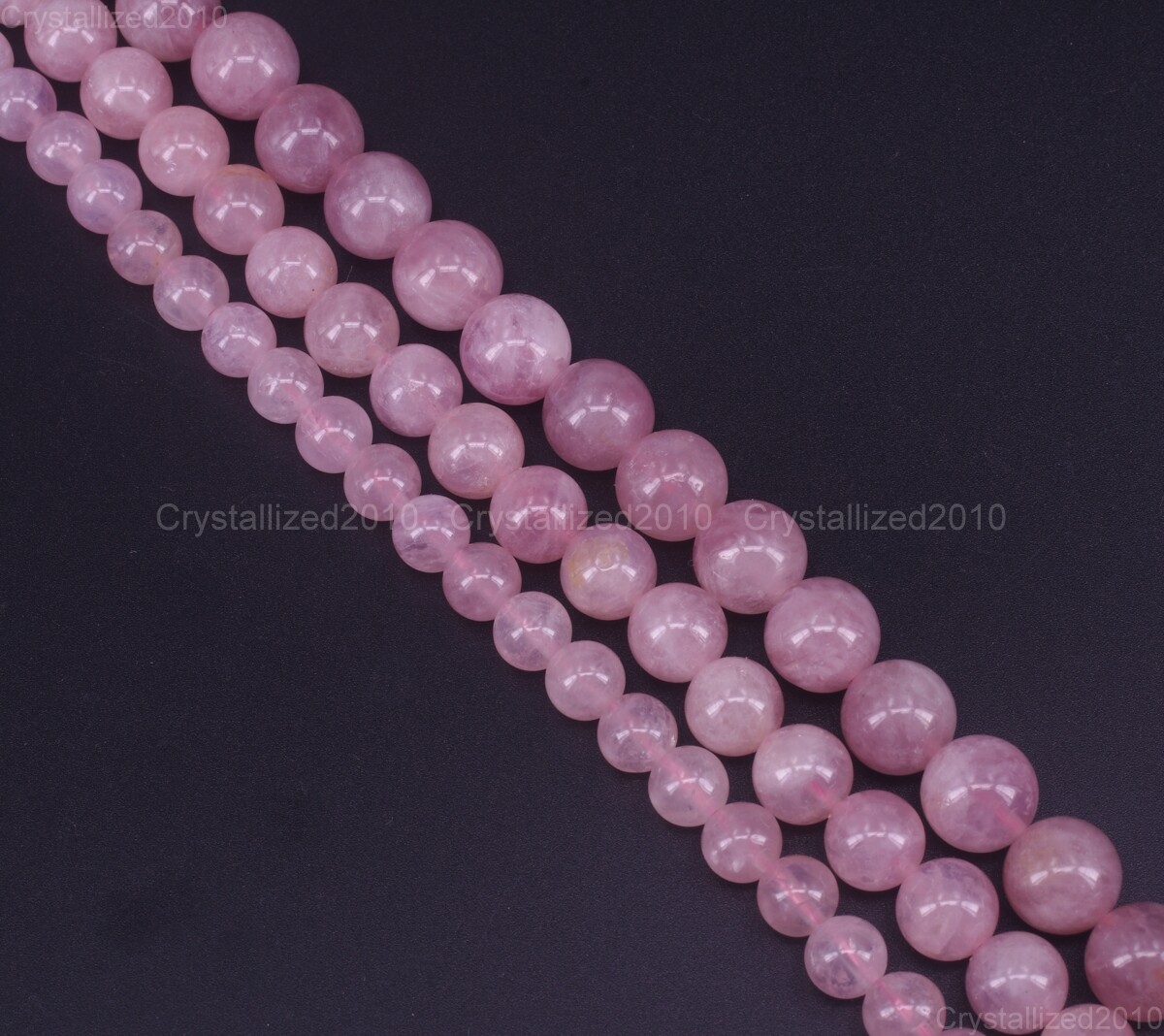 AA Natural Purple Madagascar Rose Quartz Gemstone Round Beads 6mm 8mm 10mm 15.5″
