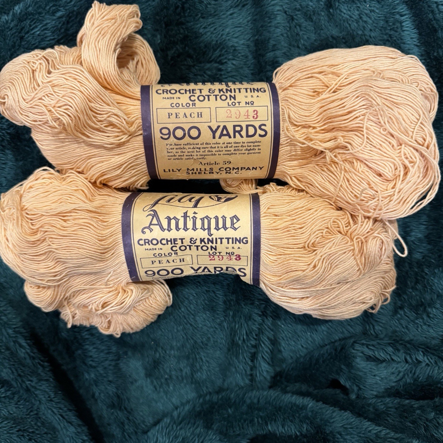 Vintage & Modern Yarn Lot Lily Cotton Peach Orlon Sayelle Aunt Lydia Sugar Cream