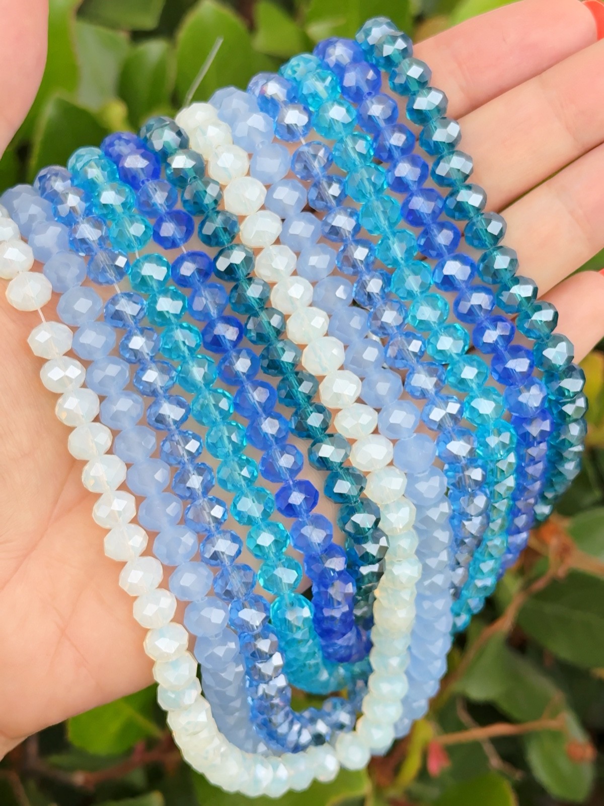 8mm Faceted Glass Rondelle Beads, 15 Inch Strand, Sparkly Crystal Beads, Jewelry
