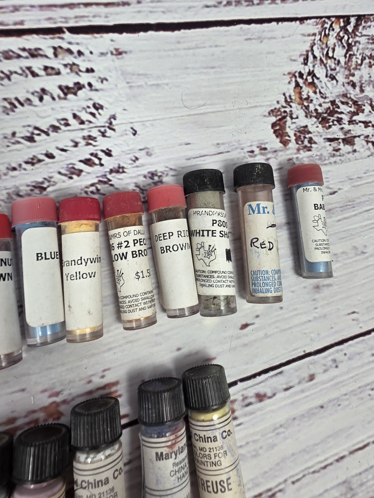 75+ China Porcelain Powder Paints Vials House Of China, Maryland China, Mr &Mrs