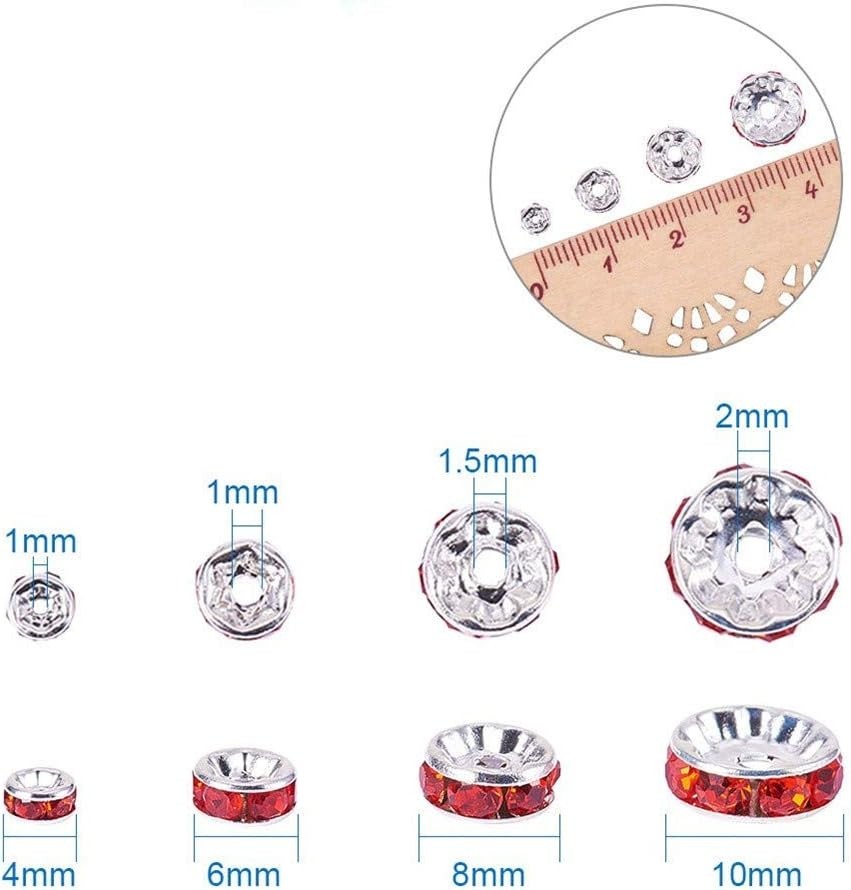 100Pcs Rondelle Spacer Beads 8mm Silver Plated Czech Crystal Jewelry Making DIYs