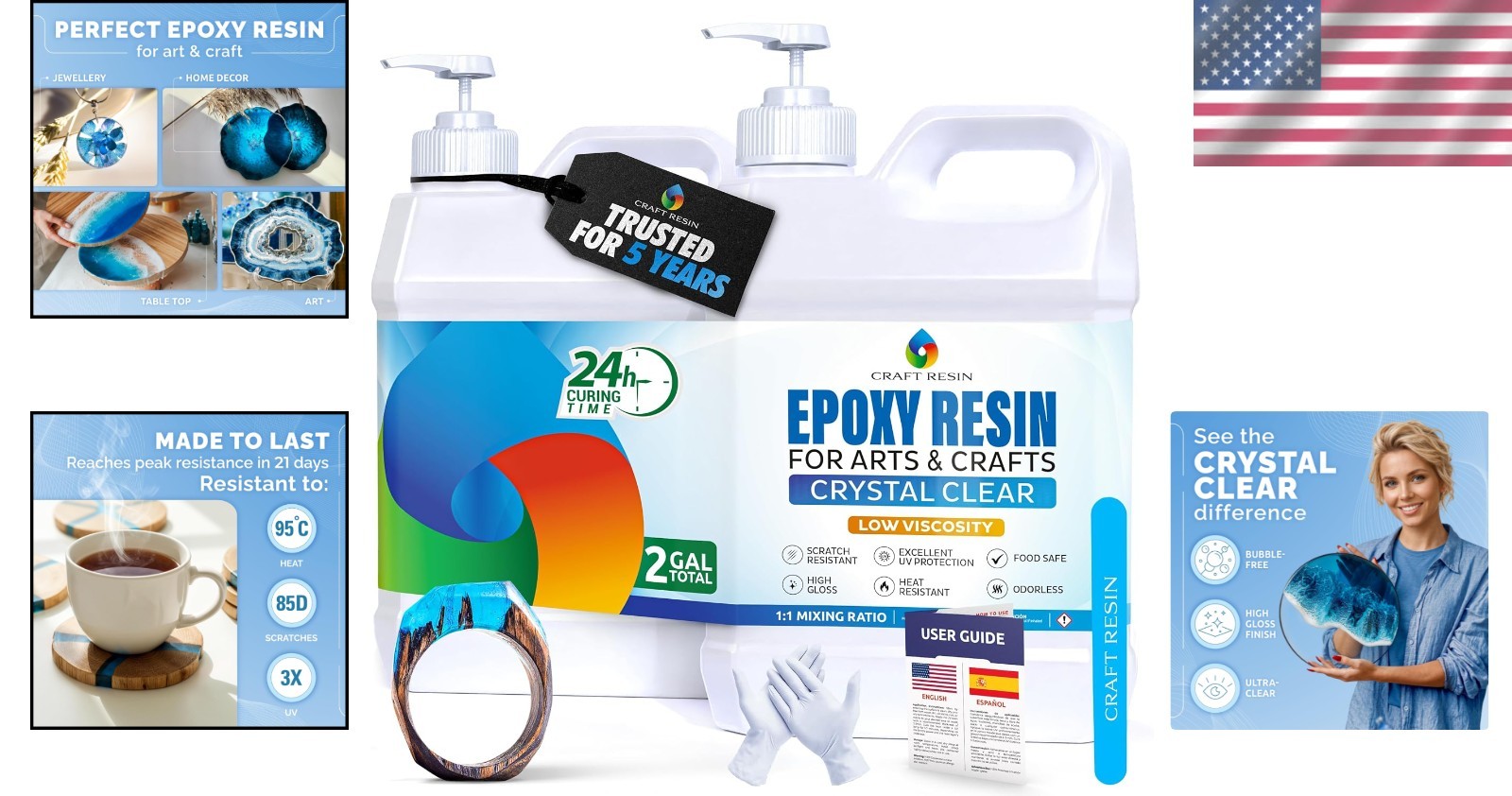 Food Safe Clear Epoxy Resin – 2 Gallon Kit