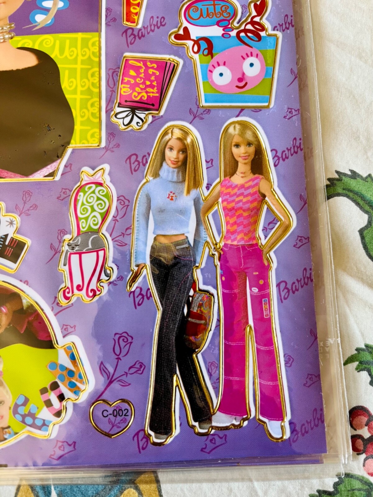 10 Sheets of Barbie & Things Stickers 8″ X 10″ Sheet purple