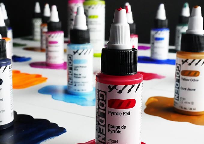 High Flow Acrylics by GOLDEN Carbon Black 1 fl. oz. Bottle Professional Acryl…