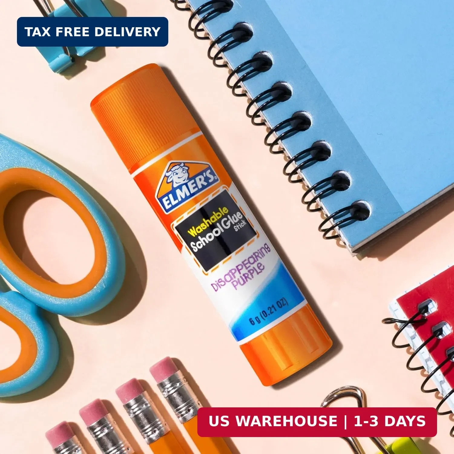 Elmer’s Disappearing Purple School Glue Sticks, Washable, 6 Grams, 12 Count – Ar