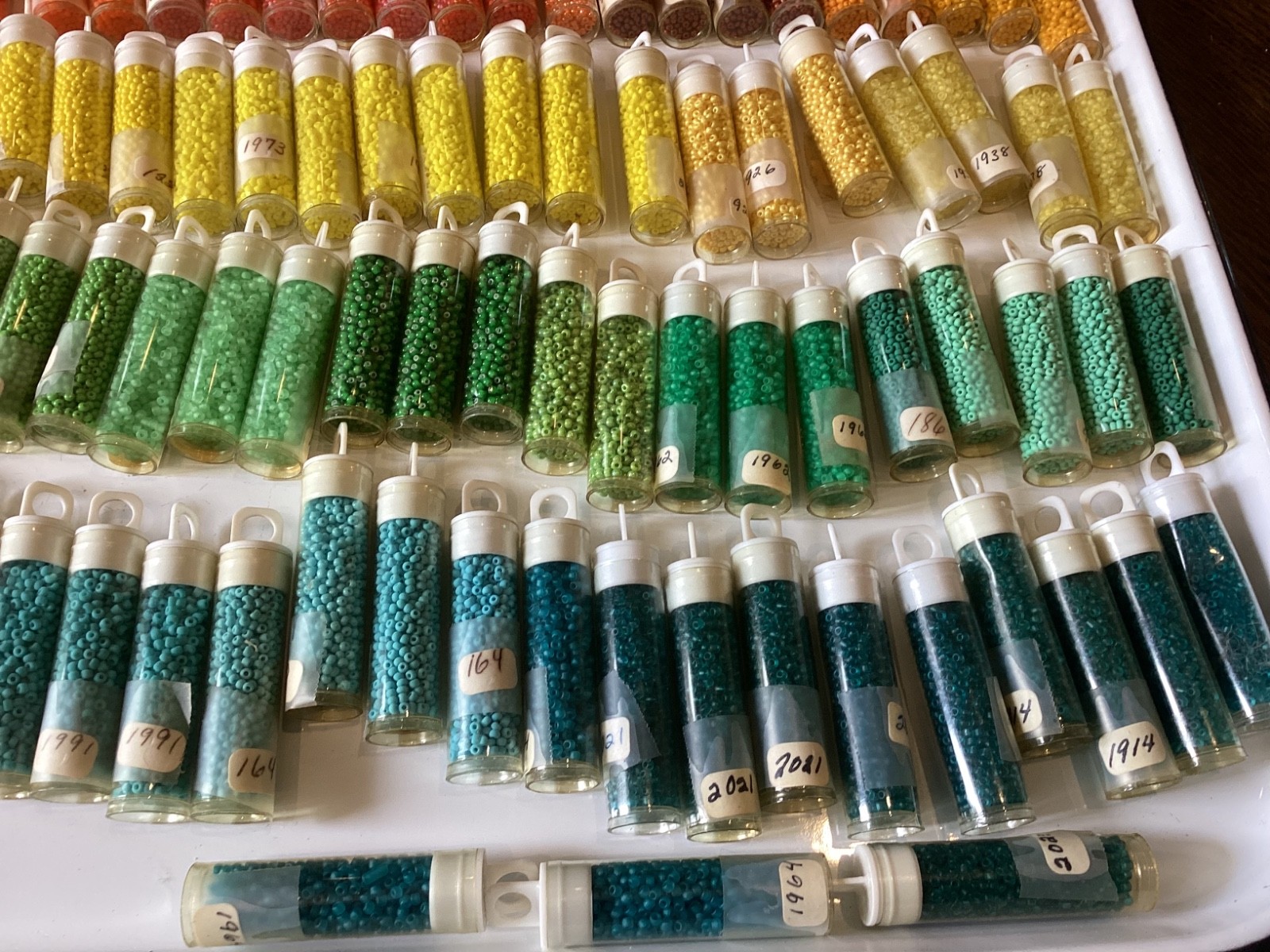 Bulk Vintage Craft Glass Seed Bead Lot 114 Tubes Multiple Colors New Old Stock