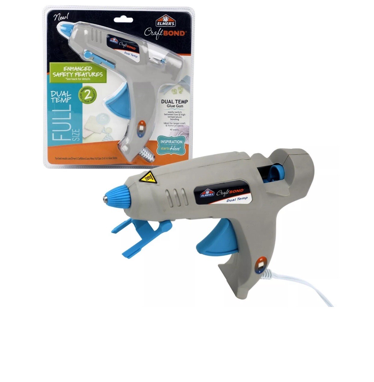 Elmer’s Craft Bond Dual Temperature Full-Size Hot Glue Gun , E6050 NEW