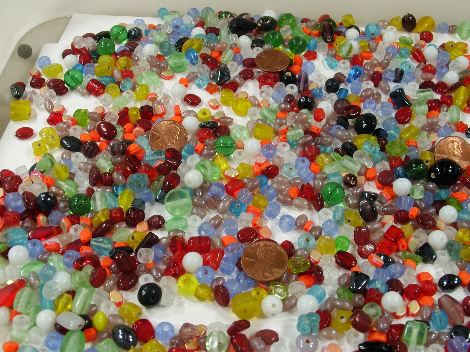 2 Pounds Assorted Shapes and Sizes India Handmade Multicolor Beads (TAG-98) ⭐