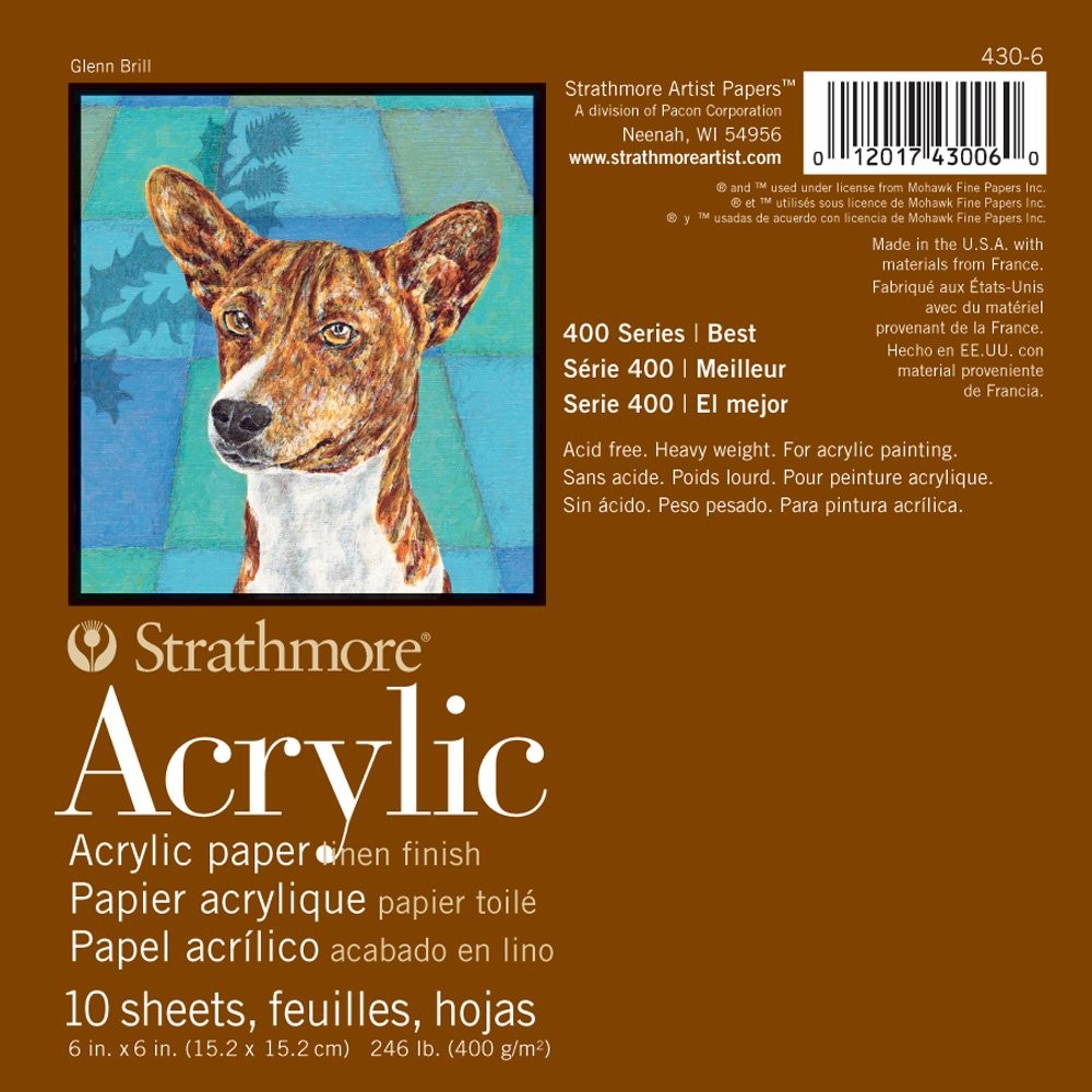 400 Series Acrylic Pad, Linen Finish, 6″x6″ Glue Bound, 10 Sheets