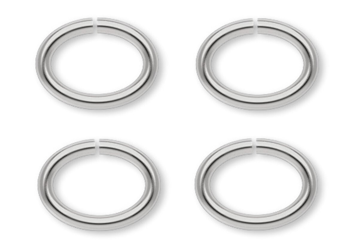 100 Silver Plated Brass 20 Gauge 8x6mm OVAL Jumprings with 6.8×4.8mm ID