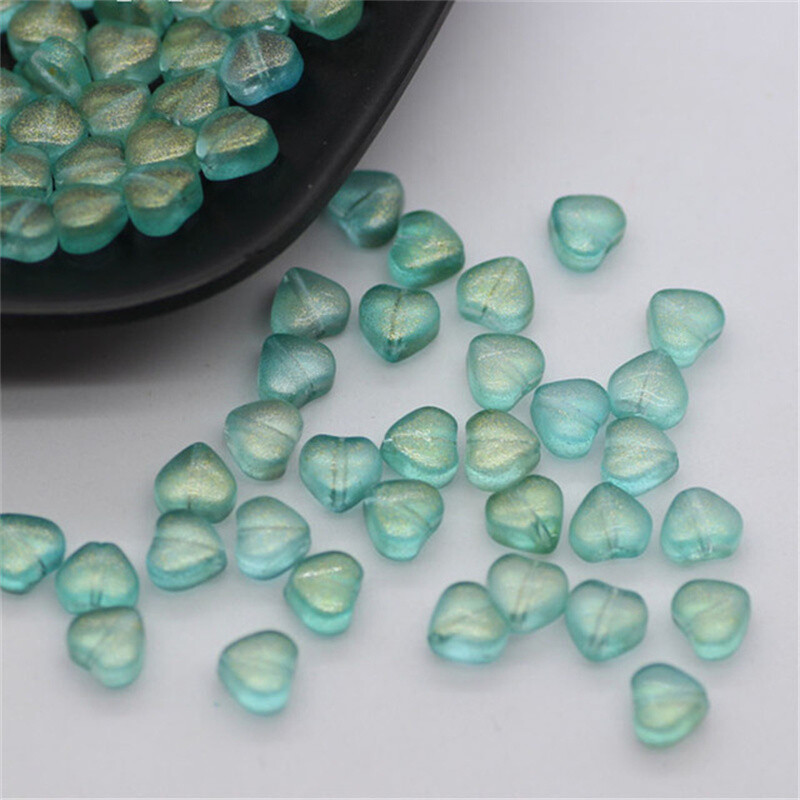 100Pcs Pink Glass Lampwork Heart Spacer Beads 6mm Choose Color DIY Crafting