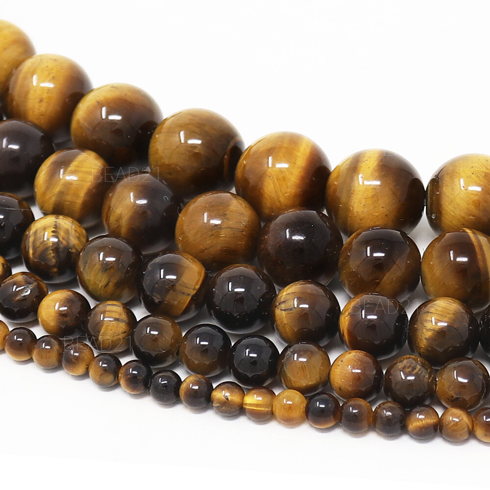 Tiger Eye Beads Grade AAA Gemstone Round Loose 4mm 6mm 8mm 10mm 12mm 15″ Strand