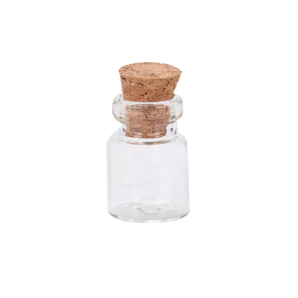 Small Cork Stopper Clear Glass Bottles Empty Jars Vials Spell Pagan Pendant Lot