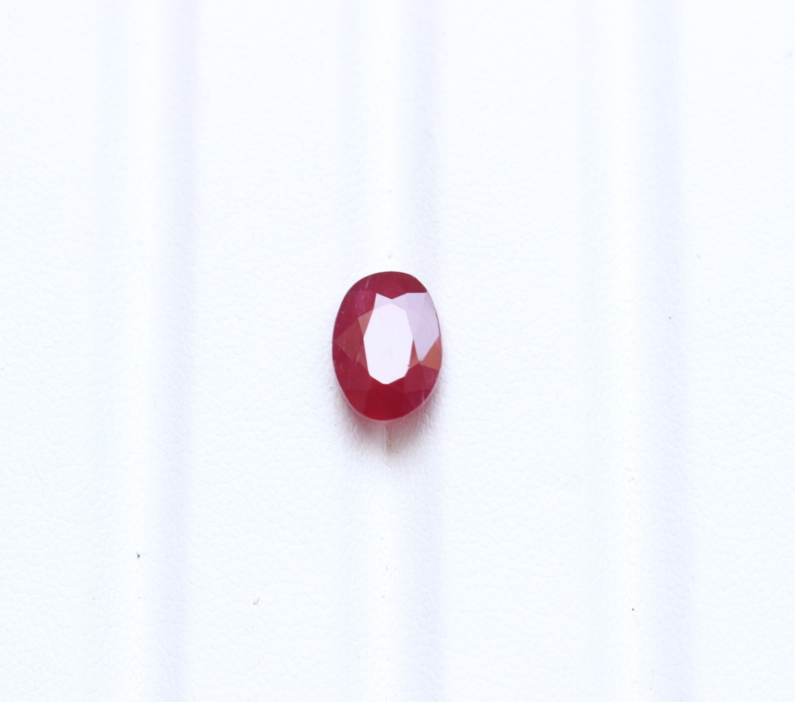 AAA++ Natural Red Ruby Oval Faceted Cut Cabochon Loose Gemstone 3.65 Ct 10X7MM