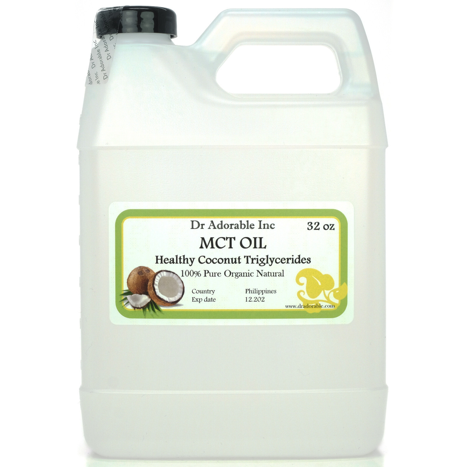 32 OZ PURE PREMIUM MCT OIL 100% COCONUT SOURCED VEGAN NATURAL by DR.ADORABLE
