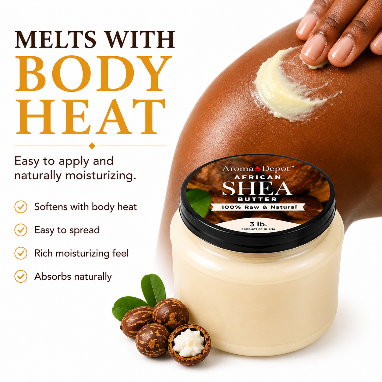 African Shea Butter Bulk 3 lbs. Ivory From Ghana 100% Pure Natural Raw Unrefined