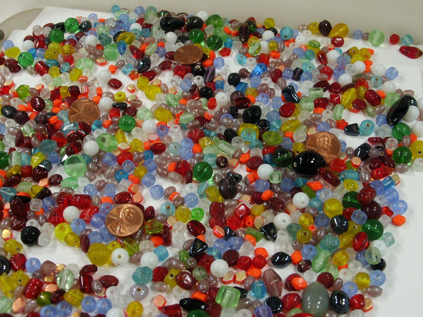 2 Pounds Assorted Shapes and Sizes India Handmade Multicolor Beads (TAG-98) ⭐