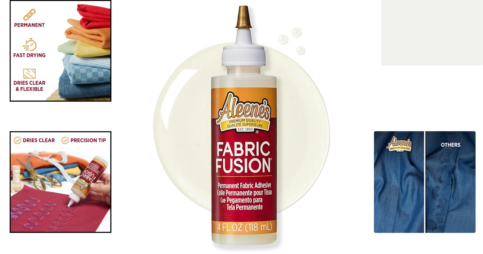 Fabric Fusion Glue 4 oz, Permanent and Washable Adhesive, No-Sew Fabric Glue …