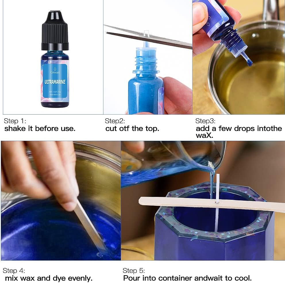 Candle Dye 20 Colors Liquid Candle Making Dye for DIY Candle Making Supplies Kit