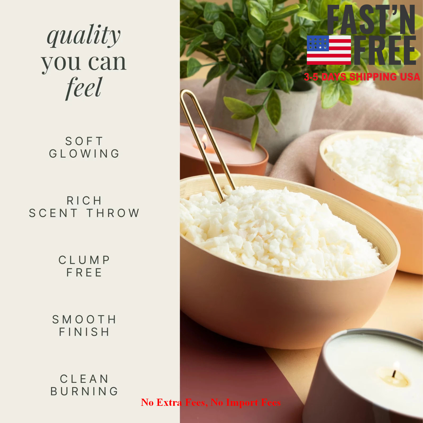 LammLoe Soy Candle Making Kit 10 lbs Natural Soy Candle Wax Flakes Accessores