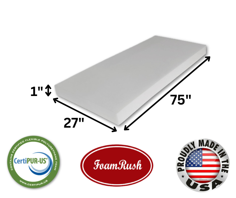 FoamRush Bunk 27″ x 75″ High Density Foam Mattress Replacement Camper Cot USA