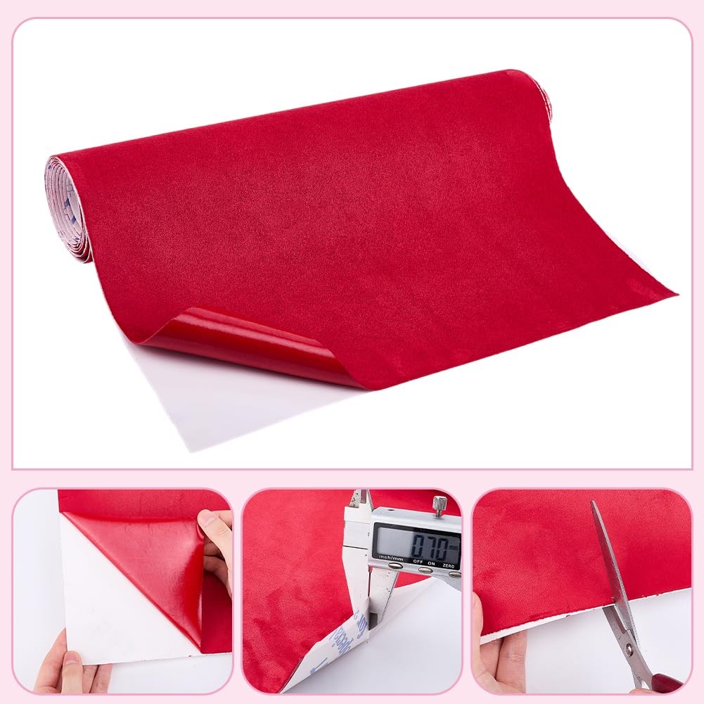 Suede Fabric Wrap Red Car Interior Dash Console Custom Decoration Cloth Sheet…