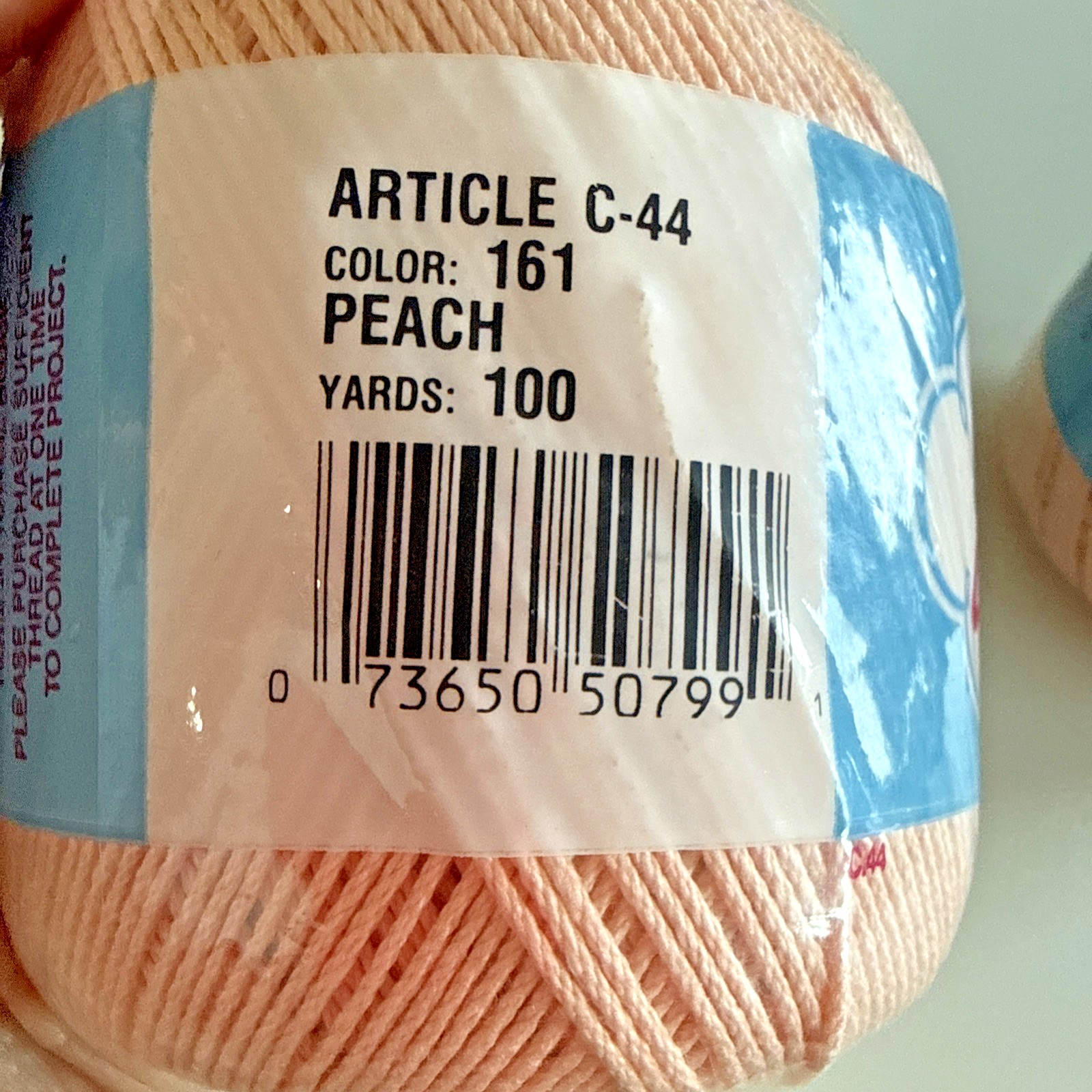 Coats & Clark Speed-Cro-Sheen Two 100yd Rolls C-44 Peach 161 100% Cotton