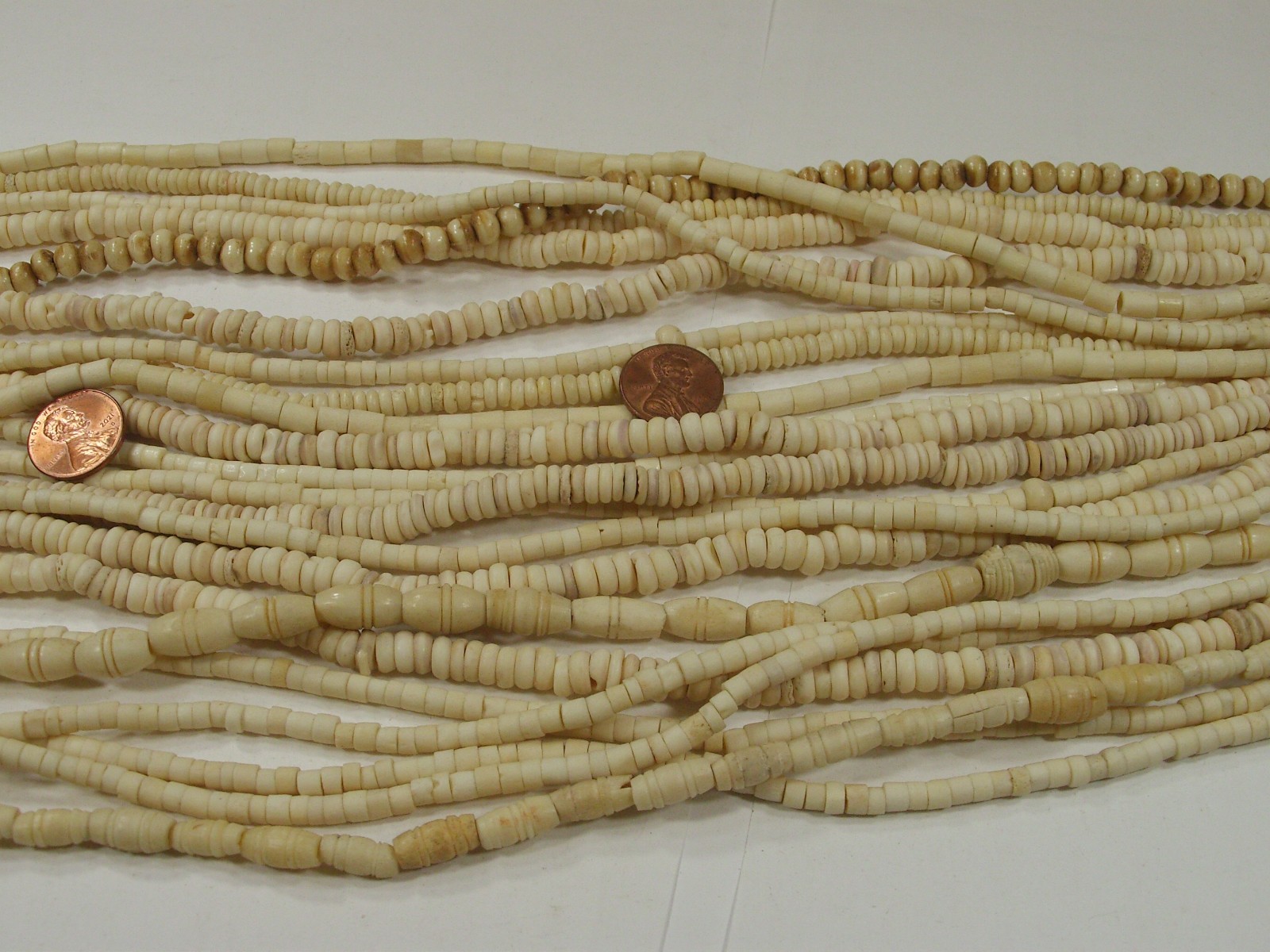 20 Strands (15″) India Handmade Assorted Water Buffalo Bone Beads Lot (QBQ-11) ⭐