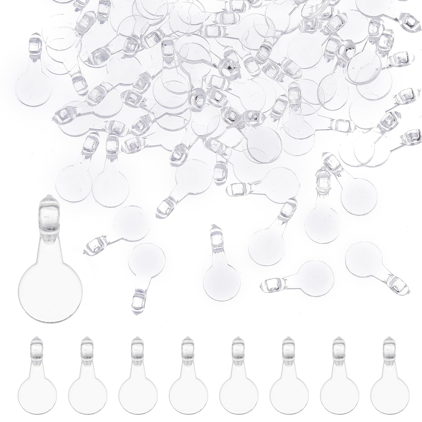 Glue on Bails Round Flat Pad Acrylic Transparent 500pcs for Jewelry Making DIY