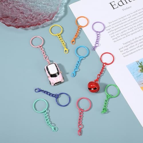 30 Pcs Keychain Rings for Crafts 10 Colors Bulk Metal Keychain Cute Keychains