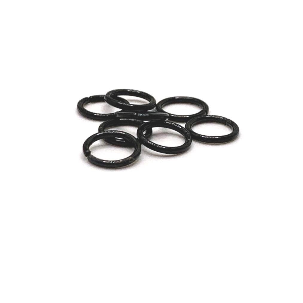 8mm, 18g, Black Enamel Coated Open Jump Rings – US Seller