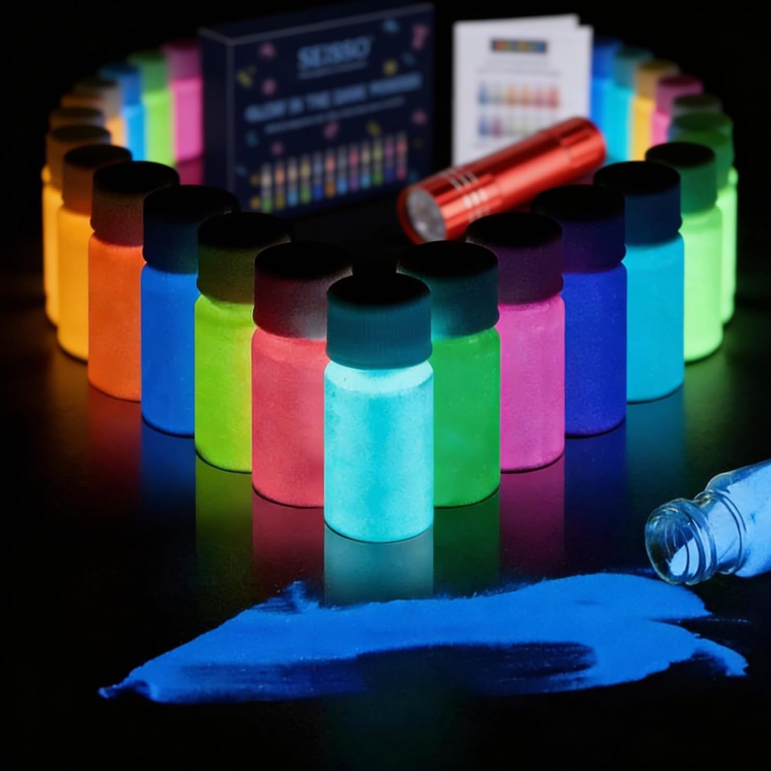 Glow in The Dark Powder 12 Colors Epoxy Resin Dye Luminous Pigment Powder Saf…