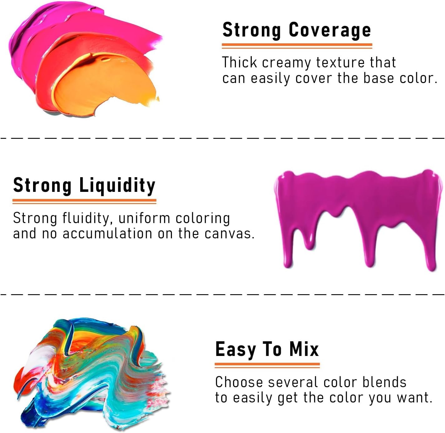Acrylic Paint Set, 24 Colors (2 oz/Bottle) with 12 Art Brushes, Art Supplies for