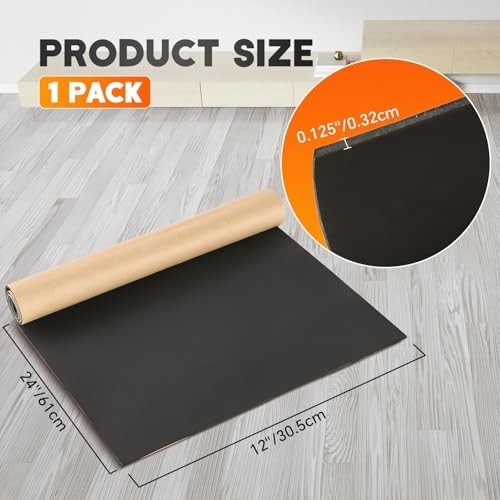 Sponge Neoprene with Adhesive Foam Rubber Sheet | 1/8” Thick x 12” Wide x 24”