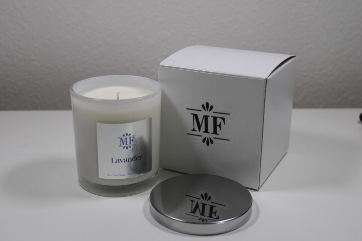 Lavender 8oz Decorative smokeless non-toxic scented soy wax candle