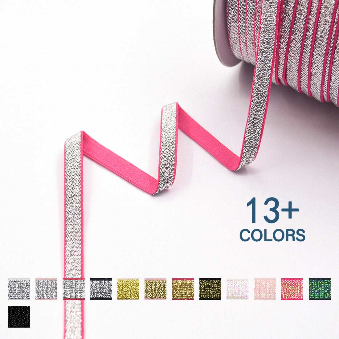 Metallic Glitter Bra Strap Elastic Band 3/8″ 10mm Lingerie Making 2 5 10 Yard