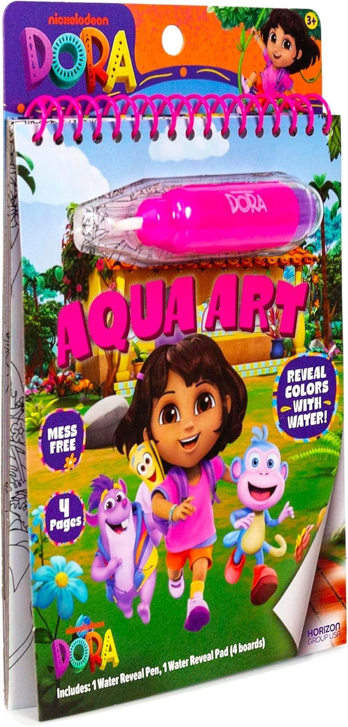 Dora Aqua Art Pad: Mess-Free Water Reveal Coloring Set for Toddlers, Travel Size