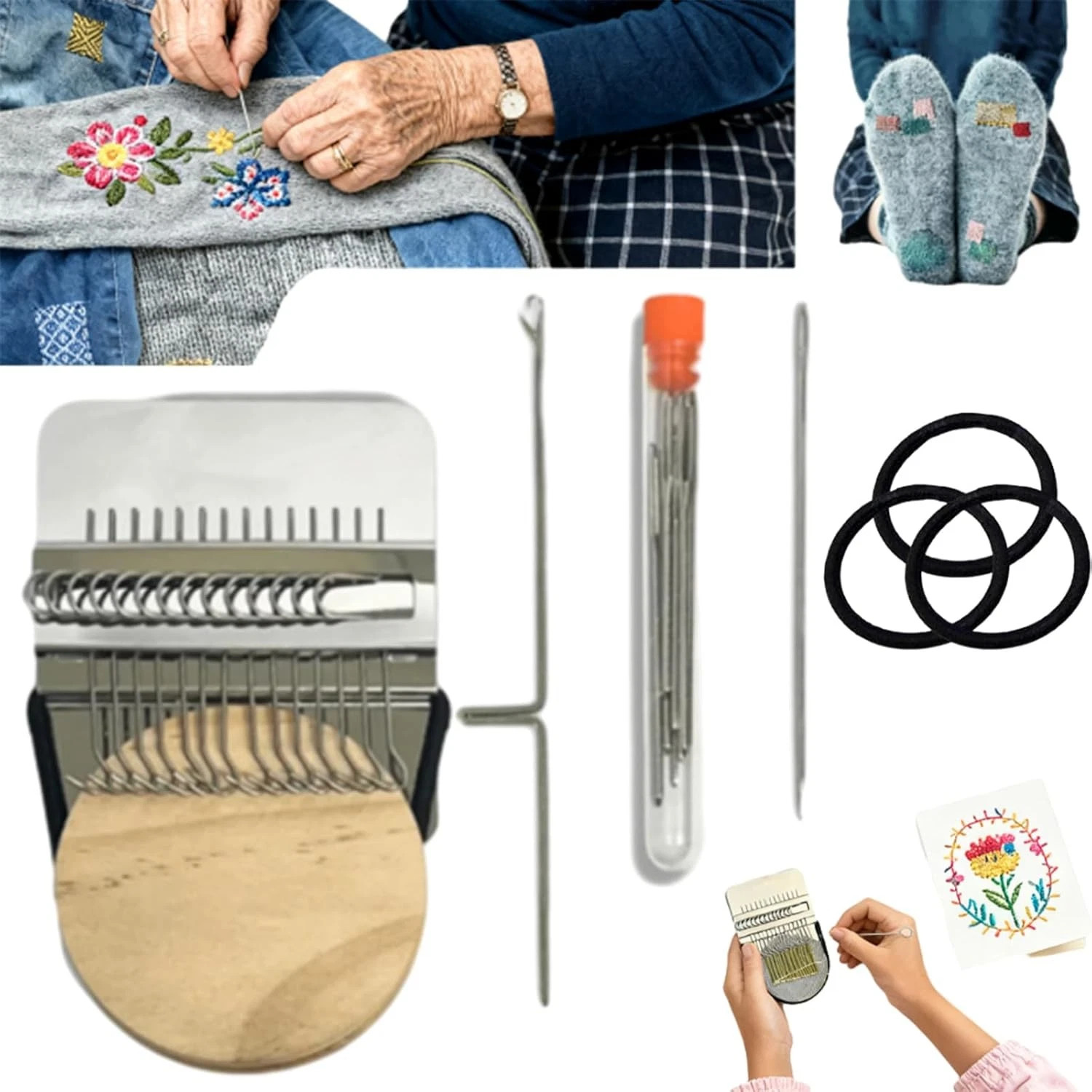 Knit Patch Kit Darning Loom, Knitpatch Patchmaker 2.0 Kit, Loom Knitting Machine