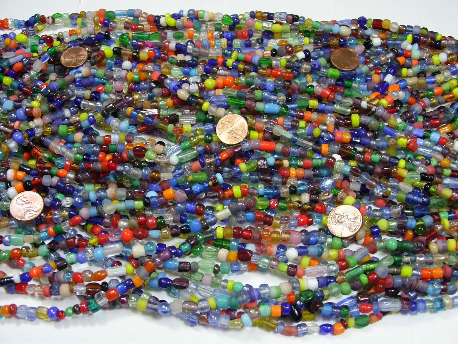2 Pounds Assorted India Handmade Spacer Glass Beads Wholesale Bulk Lot (TD-71)