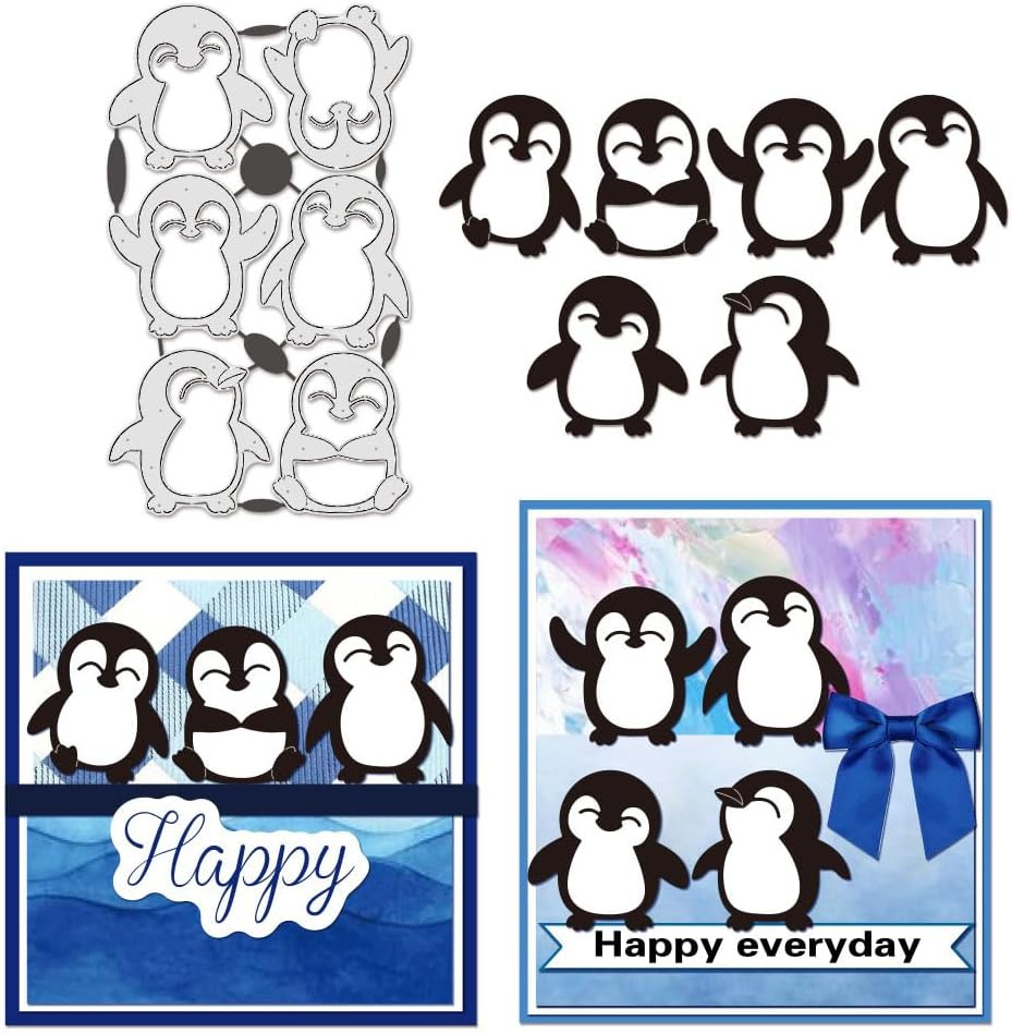 Animal Cutting Dies, Cute Penguin Carbon Steel Embossing Templates Metal Stencil