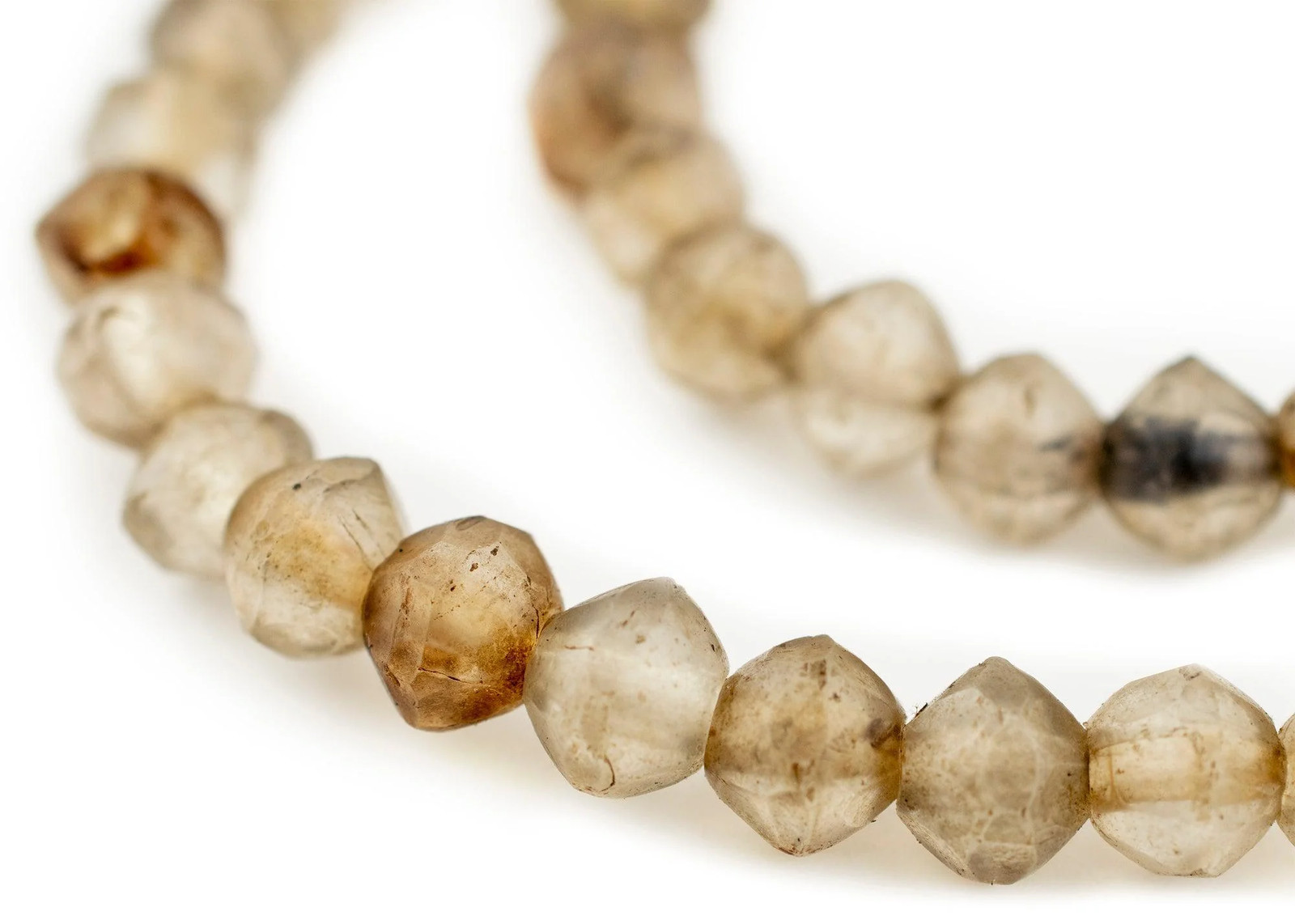 Rare Clear Translucent Vaseline Beads 14mm Czechoslovakia Bicone Glass