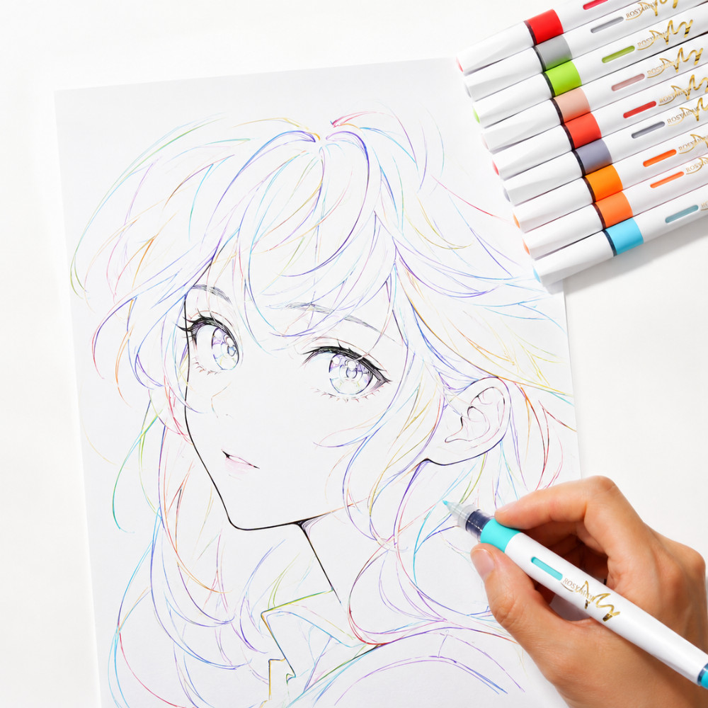 Acrylic Paint Markers Pens Japanese Soft Tip 0.5-2mm Brush Pen Sketch Outline 6p