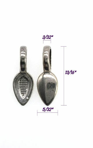 Gunmetal Glue On Bails -Medium (Qty 10) Alloy Ships from WI, USA (348-GM)