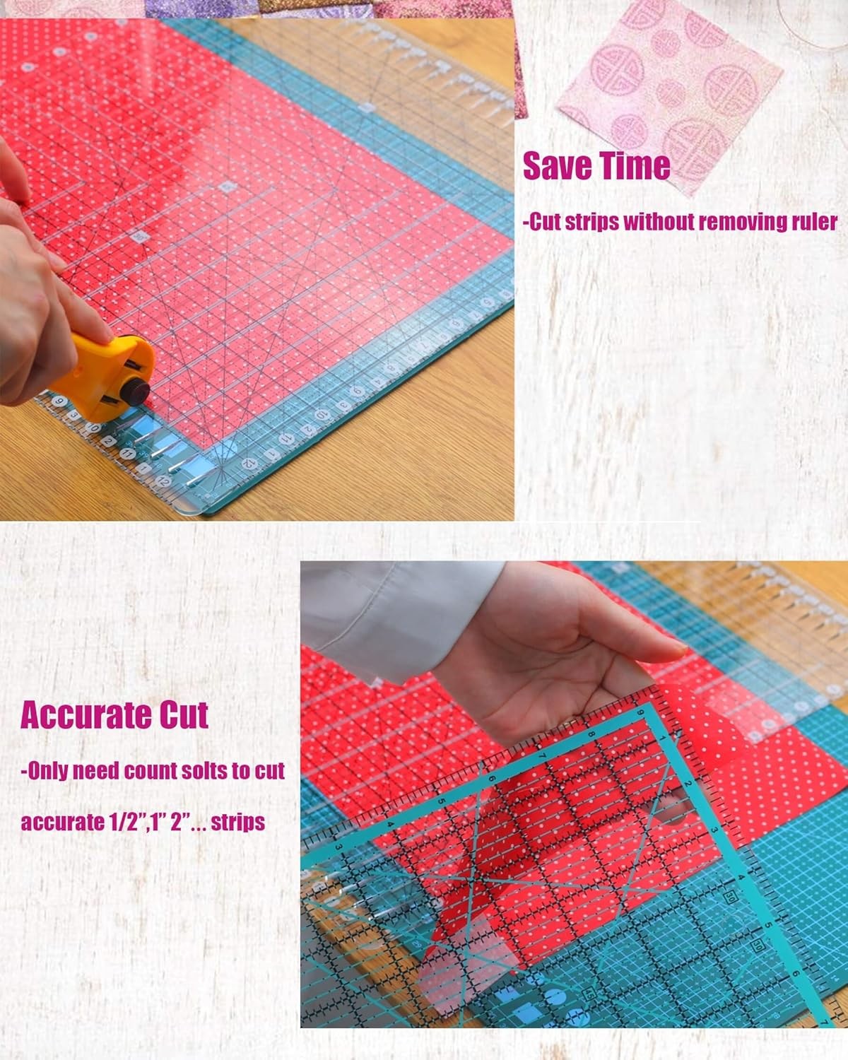 Quilting Ruler 12 * 12 Slotted Stripology Rulers for Quilting and Sewing Quilt
