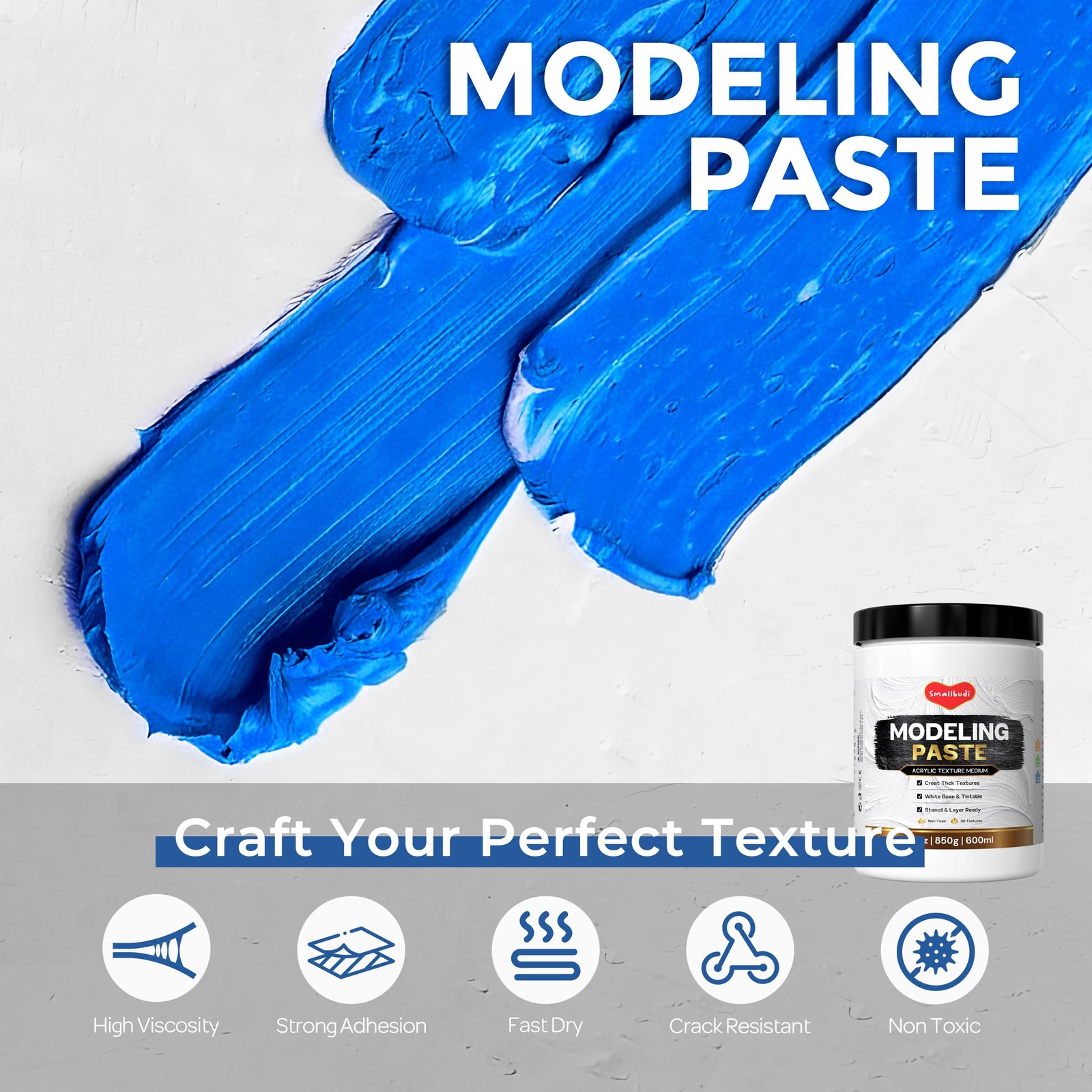 Modeling Paste 600 ml / 30 oz High Density Acrylic Medium for Texture Art an…