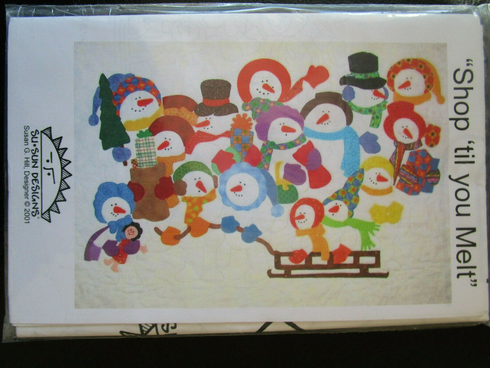 Susan Hill SHOP TIL YOU MELT Quilt Pattern #SS-301 NEW / 30×36″ Snowmen